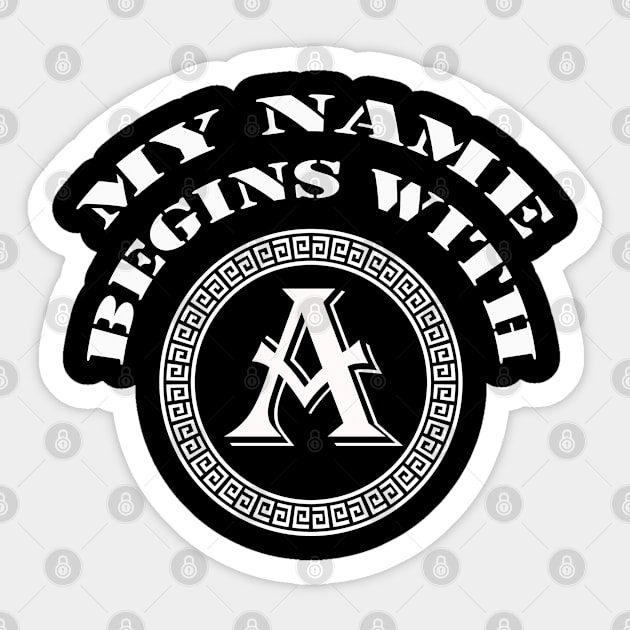 My name begins with A Sticker by Emma-shopping